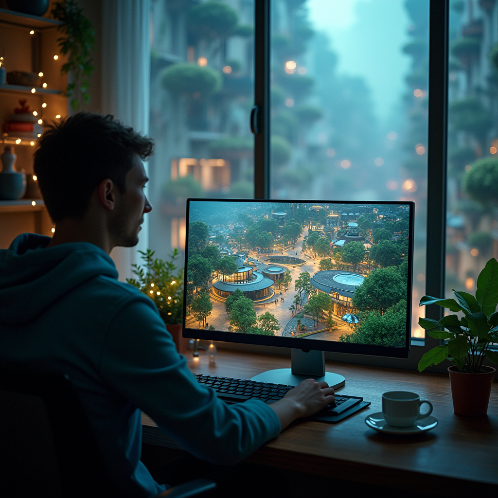 a_person_learning_at_a_computer_with_a_futuristic_eco-town_on_the_screen_the_person_looks_enthralle_jg7s3cyk1m21z43zia0b_1